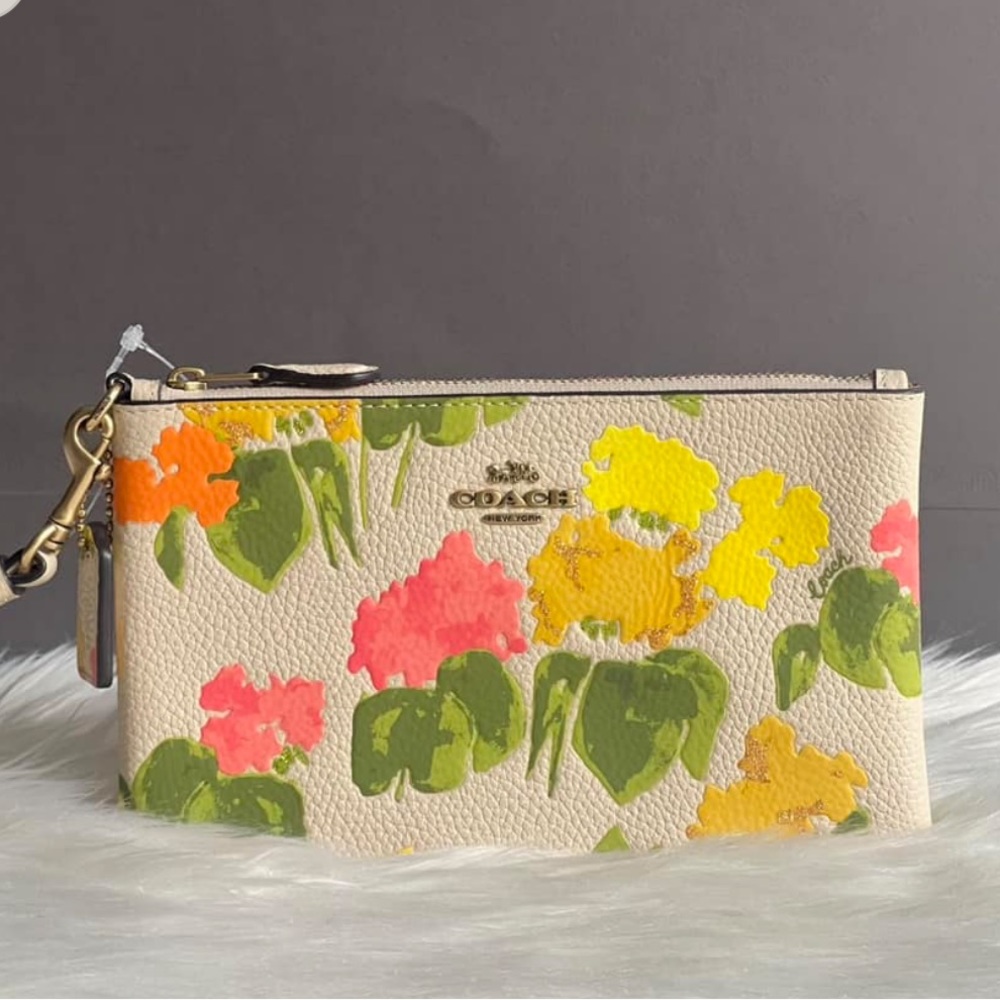 Coach Small Wristlet with Floral Print